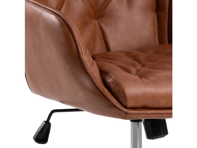 Fotel biurowy Erik brązowy PU - ACTONA